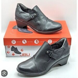 JBU Kyley Shoes Womens Size 6 Black Ankle Booties Comfort Wedge‎ Heel APMA